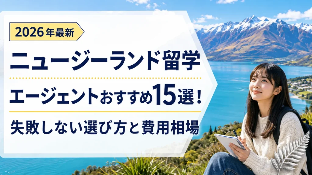 ニュージーランド留学エージェントおすすめ15選。湖と山々を背景にした留学生